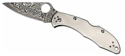 Spyderco Delica4 Titanium Damascus Plain Edge Knife - $203 shipped (Free S/H over $25)