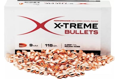 X-Treme Bullets Copper Plated Pistol Bullets 9mm 115 Gr Hollow Point 500ct - $49.99 (Free S/H over $50)