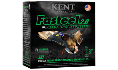 Kent Fasteel 2.0 Precision Plated Steel Shotgun Shells - 12 Gauge - #4 - 3'' - 1-14oz. - 250 Rounds - $16.99 (Free S/H over $50)