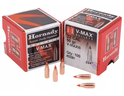 Hornady V-Max Rifle Bullets - .22 Caliber - .224 Diameter - 35 Grain - 100 Rounds - $20.99 (Free S/H over $50)