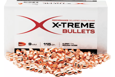 X-Treme Bullets Copper Plated Pistol Bullets 9mm 124 Round Nose 500ct - $49.99 (Free S/H over $50)