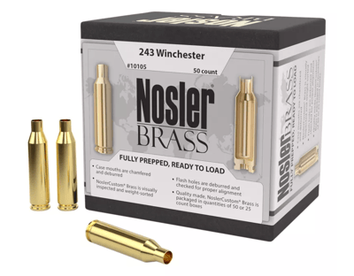 Nosler Premium Rifle Brass - .243 Winchester 50 count - $49.99 (Free S/H over $50)