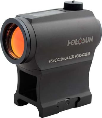 Holosun HS403C Micro Red Dot, 2MOA Dot, Solar with Battery 