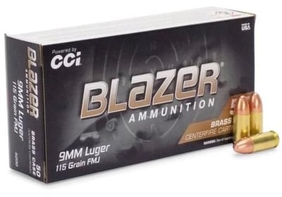 BLAZER BRASS 9MM 115 GR FMJ 1000 rounds - $244.99 + Free S/H