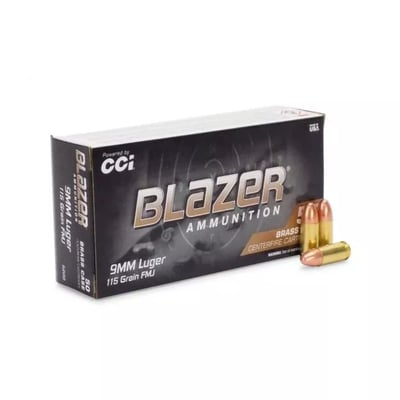 BLAZER BRASS 9MM 115 GR FMJ 1000 rounds - $264.99 (Free S/H over $149)