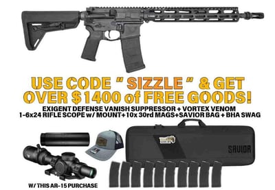 VKTR VK1, 5.56mm, 13.7" P&W Barrel, 2- 30rd PMAGs, Black, Rifle - $2399 + Summer Sizzler Pack with code: SIZZLE 