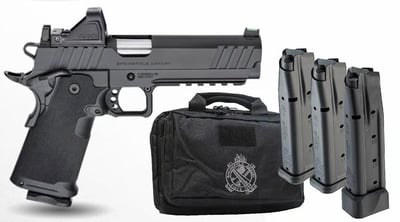 Springfield 1911 DS Prodigy AOS Gear-Up Bundle, 9mm, 5" Barrel, 4 Magazines, Viridian RFX11 Green Dot, Black - $1199.99 