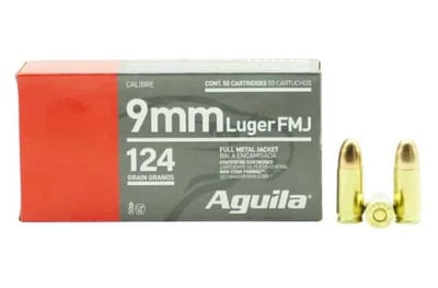 Aguila - 9mm - 124 Grain - FMJ 1000 Rnds - $209.99 