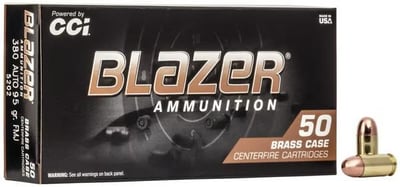 BLAZER AMMO 380ACP 95gr Round Nose Brass Ammunition 50 Rounds - $15.41