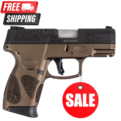 Taurus G2C Compact 9mm Luger 12+1 Bronze/Black - $209.99 