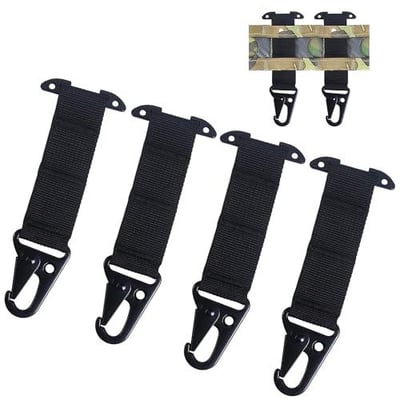 Zmains 4 PackTactical Belt Clip, Tactical Gear Clip T-Mount Clash Hook, Molle Clip Outdoor Tactical Accessories Webbing Belt Molle Belt Clip with Metal Hook for Tactical Backpack Vest Belt，Black - $8.49 + FREE Shipping