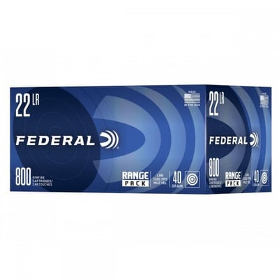 Federal Range Pack Rimfire .22LR 40gr LRN 800 Rnd - $59.99 