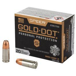 Speer Gold Dot Personal Protection 9mm+P 124Gr GDHP 20Rd - $27.92