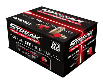 Ammo Inc STREAK Red .380 ACP Ammo 100gr TMC 20rds - $6.99