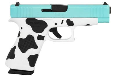 Glock 48 Gen5 9mm 4.17" 10rd Pistol,2 Mags, Cow Print/Robins Egg Blue - $479.99 
