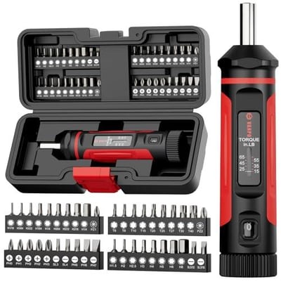VANPO Torque Screwdriver, 15-75In-lb Set, 1/4'' Drive Inch Pounds w/40 S2 Bits for Maintenance - $26.08 + FREE Shipping