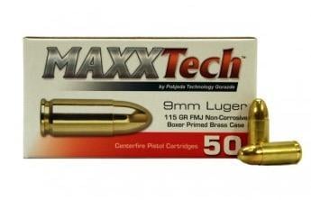 Maxxtech 9mm 115 Grain FMJ 2000 Rounds - $469.99 