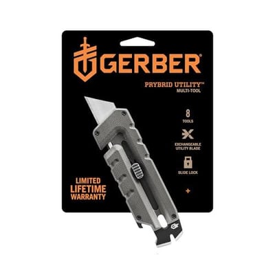Gerber Gear Prybrid Multi Tool Utility Pocket Knife - Utility EDC Razor Knife with Retractable Blade and Pry Bar - Grey - $15.69 + FREE Shipping