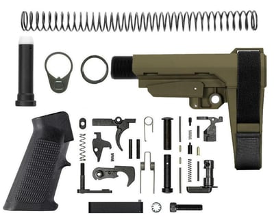 BN SBA3 Pistol Lower Build Kit Adjustable Pistol Brace OD Green - $107.84 