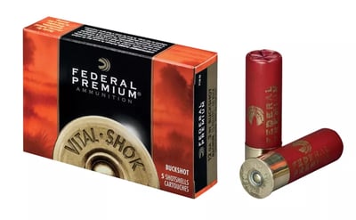 Federal Premium Vital-Shok Buckshot Shotshells - #00 Shot - 12 Gauge - 3.5" - 1100 FPS - 5 rounds - $19.99 (Free S/H over $50)