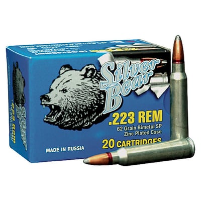 120 rounds Silver Bear 62 Grain .223 Remington SP Ammo - $36.09 (Buyer’s Club price shown - all club orders over $49 ship FREE)