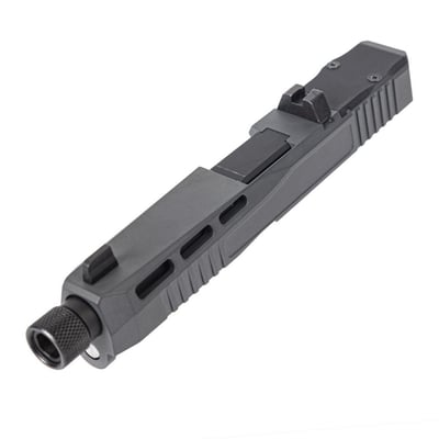 PSA Dagger Complete SW2 RMR Slide Assembly With Threaded Barrel, Extreme Carry Cut, & Ameriglo Lower 1/3 Co-Witness Sights, Gray - $189.99