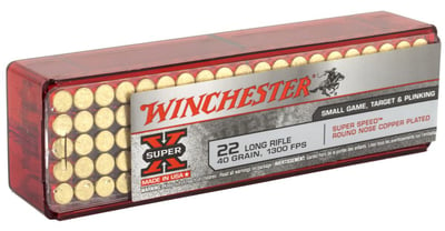 Winchester Ammo X22LRSS1 Super-X 22 LR 40 GR Lead Round Nose (LDRN) 100rd Bx - $8.03