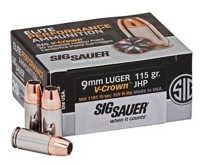 Sig Sauer Elite Performance 9mm JHP 115 Grain 200 Rnds - $299.90 (Free S/H)