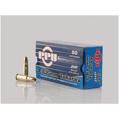 PPU, 7.62x25mm Tokarev, JHP, 85 Grain, 50 Rounds - $26.59 (Buyer’s Club price shown - all club orders over $49 ship FREE)