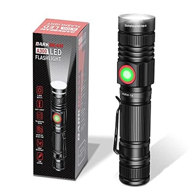DARKBEAM LED Flashlight Rechargeable USB 2000 High Lumens, Small and Bright Pocket Flashlights, Focus Adjustable Water Resistant Handheld Flash Light for Camping, Outdoor, Emergency - $4.99 after code: KBAGQP52 + FREE Shipping