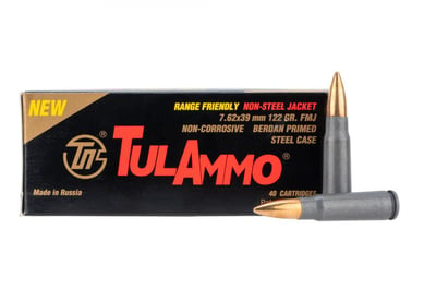 TulAmmo 7.62x39 122gr Full Metal Jacket Ammo - Box of 40 - $12.99