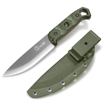CVLIFE Full Tang Fixed Blade Knife with Sheath D2 Steel with Nylon Fiberglass Handle Green - $20.99 w/code "S5NLGERD" + FREE Shipping