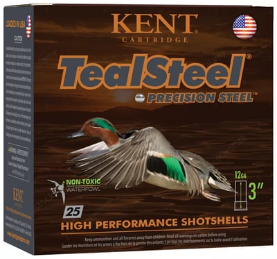 Kent Cartridge TealSteel Waterfowl Shotshells - #6 3" 1-1/4 oz. 250 Rounds - $129.99 (Free S/H over $50)