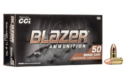 CCI Blazer Brass 9mm 115gr FMJ 1000Rnds (20 x 50 Rnd boxes) - $239.8