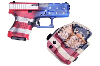 Glock 26 Gen5 9mm Subcompact Pistol with USA Cerakote Finish and We The People Holster - $509.99 