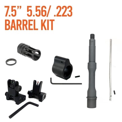 Barrel Kit AR15 / M4 7.5 inch Pistol Length With Gas System and Sights - $141.25 w/code "BUILD10"