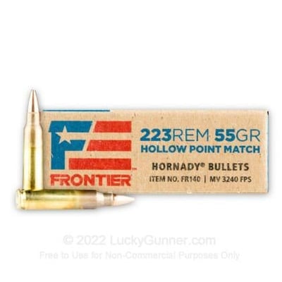 Hornady Frontier .223 Rem 55 Grain HP Match 500 Rounds - $375