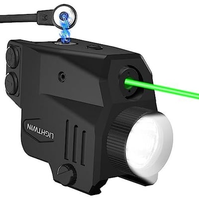 Magnetic Rechargeable 500 Lumens Pistol Light Laser Combo, Green Laser Beam, Strobe & Steady Function for Tactical Flashlight with Picatinny Rail - $21.99 + FREE Shipping