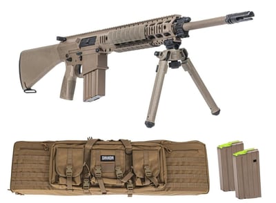 PSA Sabre AR-10 Rifle Billet 20" .308 Rifle w/ 12.5" Quad Rail, A1 Stock, Magpul Bi-Pod, 3 Mags, & Sabre Bag, FDE - $1499.99