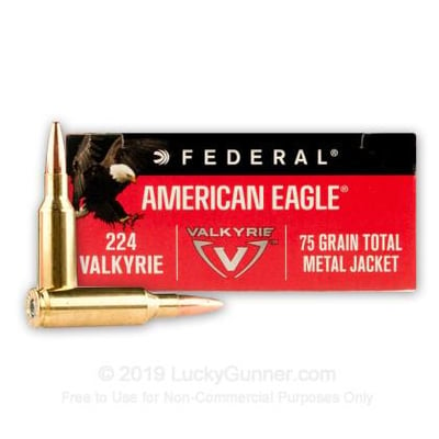 Federal American Eagle 224 Valkyrie 75 Grain TMJ 200 Rounds - $135