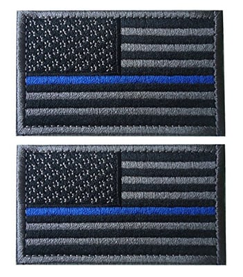 2 pieces-Tactical US Flag Thin Blue Line Embrodiered Patch - $5.99 (Free S/H over $25)