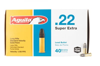 Aguila Super Extra 22 Long Rifle Standard Velocity 40gr Rimfire Ammo - Box of 50 - $3.14 