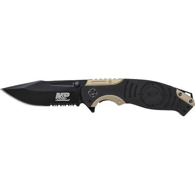 Smith & Wesson M&P SWMP13BS 8.2in High Carbon S.S. Folding Knife with 3.5in Serrated Clip Point Blade and Aluminum Handle for Tactical, Survival and EDC - $19.19 + FREE Shipping