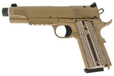 Tisas 1911 B45RGD TH 45 ACP Pistol with FDE Cerakote Finish and Threaded Barrel - $479.99 