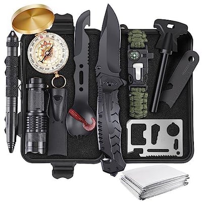 ABPIR Gifts for Fathers Day Survival Kits for Men Dad Husband Him, 13 in 1 Survival Gear and Equipment Tactical Tools for Camping Hiking Hunting Outdoor Adventure, Cool Birthday Idea - $14.39 + FREE Shipping
