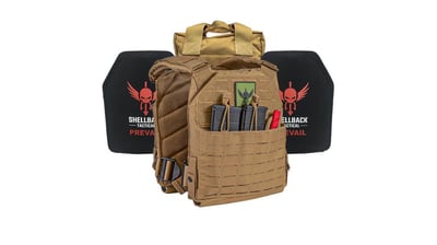 Shellback Tactical Defender 2.0 Active Shooter Armor Kit with Two Level IV 1155 Plates, Coyote, One Size - $289.17 (Free S/H over $49 + Get 2% back from your order in OP Bucks)