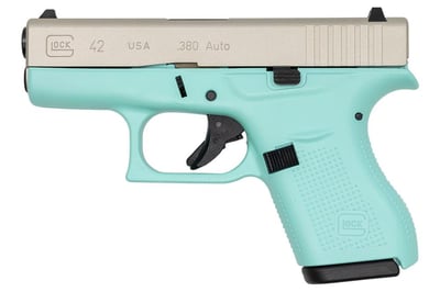 Glock 42 380 ACP Robins Egg Blue Cerakote Single Stack Pistol (Made In USA) - $399.99 (Free S/H on Firearms)