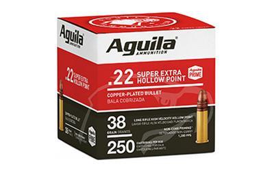 Aguila Super Extra High Velocity Rifle Ammunition .22 LR 38 gr CPHP 1280 fps 250/ct - $12.49 