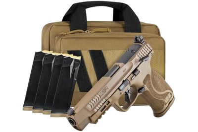 Smith & Wesson M&P 2.0 9mm 5" 17rd Optic Ready Pistol, 5 Mags, Soft Case, FDE - $599.99 