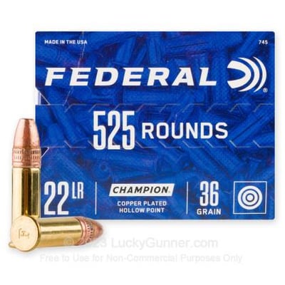 Federal Champion 22 LR 36 gr CPHP 5250 Rounds - $325 